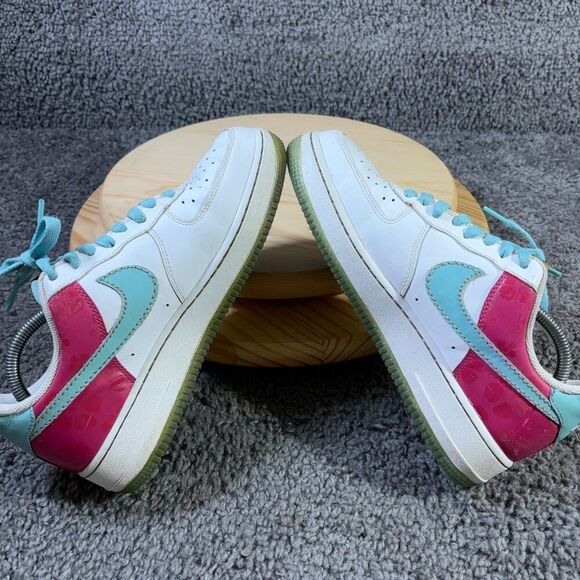 Nike Air Force 1 Aqua Hawaiian Gold Sneakers Mens Size 8 Leather Low Top Shoes main image 9